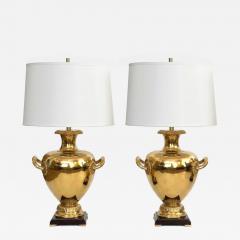  Marbro Lamp Company Striking Pair Hollywood Regency Marbro Polished Brass Hydria Lamps - 4697395