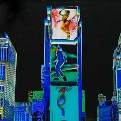  Marc VanDermeer Urban Expressionist Digital Photography on Plexiglass Titled Night On Broadway  - 2873665