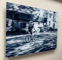  Marc VanDermeer Urban Expressionist Photography Titled Hermes of Man on a Bicycle in NYC - 2873809