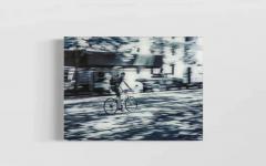  Marc VanDermeer Urban Expressionist Photography Titled Hermes of Man on a Bicycle in NYC - 2873828