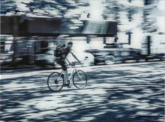  Marc VanDermeer Urban Expressionist Photography Titled Hermes of Man on a Bicycle in NYC - 2878117