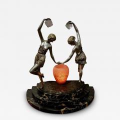 Marcel Andr Bouraine Sculpture in Bronze Signed Matto Marcel Bouraine Two Woman With Tambourine - 3829221