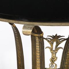  Marcel Bergue Art Deco Iron Console Table W Black Marble Top by Marcel Bergue - 4075891