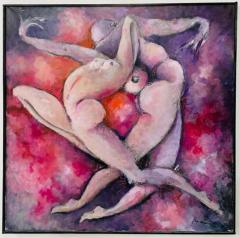  Marcello Reboani Marcello Reboani Abstract Nude Oil on Canvas Painting - 2873025