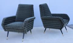  Marco Zanuso Style 1950s Mid Century Modern Italian Lounge Chairs With Donghia Mohair Upholstery - 3605636