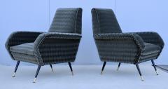  Marco Zanuso Style 1950s Mid Century Modern Italian Lounge Chairs With Donghia Mohair Upholstery - 3605637