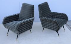  Marco Zanuso Style 1950s Mid Century Modern Italian Lounge Chairs With Donghia Mohair Upholstery - 3605638