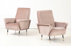  Marco Zanuso Style 1960s Marco Zanuso Style Italian Lounge Chairs In Mohair Fabric - 4579281