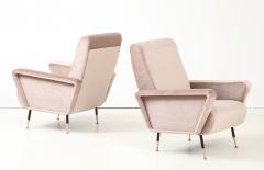  Marco Zanuso Style 1960s Marco Zanuso Style Italian Lounge Chairs In Mohair Fabric - 4579282