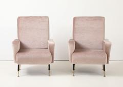  Marco Zanuso Style 1960s Marco Zanuso Style Italian Lounge Chairs In Mohair Fabric - 4579283