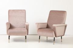  Marco Zanuso Style 1960s Marco Zanuso Style Italian Lounge Chairs In Mohair Fabric - 4579285