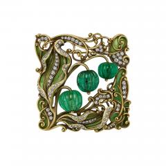  Marcus Co Marcus Co Art Nouveau Emerald and Diamond Plaque - 4789756