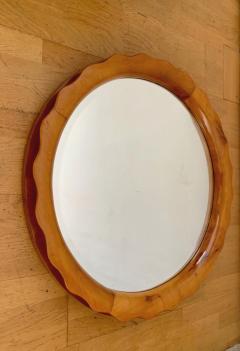  Marelli Cant Round Mirror in Cherry Wood - 1074263