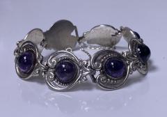  Margot de Taxco Margot de Taxco 1960 s Sterling Silver and Amethyst Bracelet - 2372988