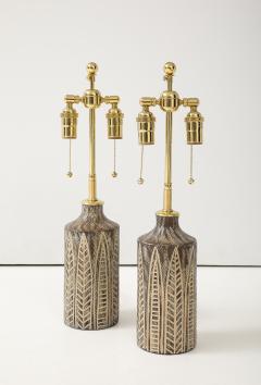  Mari Simmulson 1950s Pair of Earth Tone Ceramic Lamps by Mari Simmulson for Upsala Ekeby - 3867599