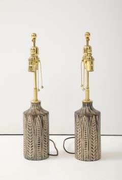  Mari Simmulson 1950s Pair of Earth Tone Ceramic Lamps by Mari Simmulson for Upsala Ekeby - 3867605