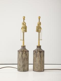  Mari Simmulson 1950s Pair of Earth Tone Ceramic Lamps by Mari Simmulson for Upsala Ekeby - 3867606