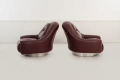  Mariani Guido Faleschini for Mariani Zator Lounge Chairs Ottomans Oxblood Leather 1975 - 4528903
