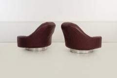  Mariani Guido Faleschini for Mariani Zator Lounge Chairs Ottomans Oxblood Leather 1975 - 4528906