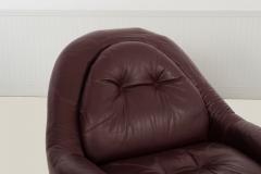  Mariani Guido Faleschini for Mariani Zator Lounge Chairs Ottomans Oxblood Leather 1975 - 4528908