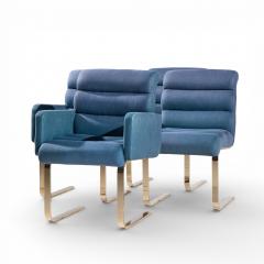  Mariani Lugano Frank Mariani Lugano Mid Century Brass Cantilever Dining Chairs Set of 4 - 4470533