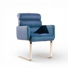  Mariani Lugano Frank Mariani Lugano Mid Century Brass Cantilever Dining Chairs Set of 4 - 4470535