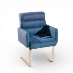  Mariani Lugano Frank Mariani Lugano Mid Century Brass Cantilever Dining Chairs Set of 4 - 4470539