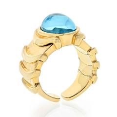  Marina B MARINA B 18K YELLOW GOLD CABOCHON TOPAZ RING - 2494370