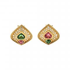  Marina B MARINA B 18K YELLOW GOLD DIAMOND AND TOURMALINE EARRINGS - 2895867