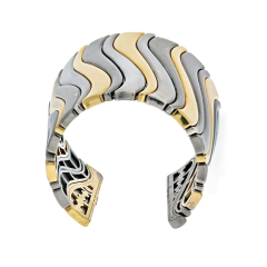  Marina B MARINA B 18K YELLOW GOLD HEMATITE LARGE CUFF BANGLE BRACELET - 2713212