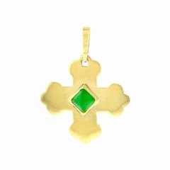  Marina B MARINA B 18KT YELLOW GOLD LAZARUS CROSS PENDANT WITH CHRYSOPRASE - 3229666