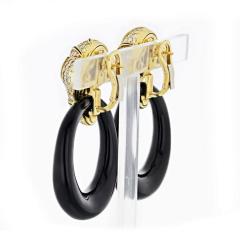  Marina B MARINA B DIAMOND 18K YELLOW GOLD BLACK ONYX DOOR KNOCKER EARRINGS - 1744592