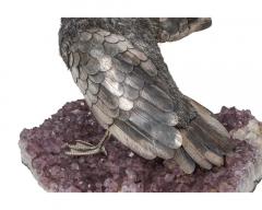  Mario Buccellati An Elegant Mario Buccellati Sterling Silver Duck Perched on an Amethyst Base - 3910457