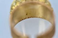  Mario Buccellati Mario Buccellati 18 Karat Textured Brushed Gold Ring Turquoise - 3448867