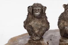  Mario Buccellati Rare Buccellati Italy Silver Sculpture of the Three Wise Monkeys - 4315186