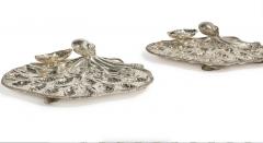  Mario Buccellati Rare Pair of Mario Buccellati Italian Silver Marine Themed Oyster Platters - 4702256