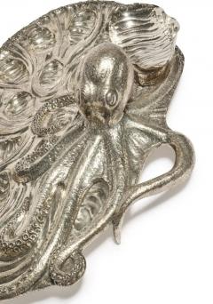  Mario Buccellati Rare Pair of Mario Buccellati Italian Silver Marine Themed Oyster Platters - 4702259