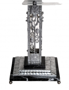  Marius Ernest Sabino A French Art Deco Wrought Iron Table Lamp Singed by Sabino - 3941267