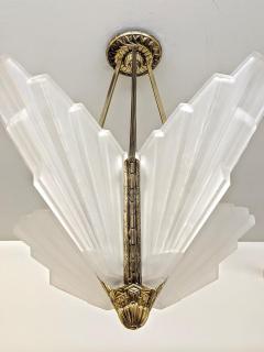  Marius Ernest Sabino French Art Deco Chandelier Four Shades by Sabino - 3941721