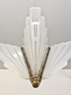  Marius Ernest Sabino French Art Deco Chandelier Four Shades by Sabino - 3941722