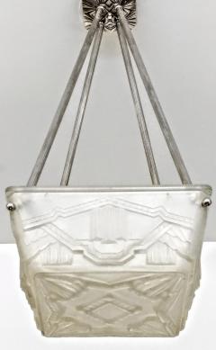  Marius Ernest Sabino French Art Deco Flush Pendant Chandelier by Sabino - 3940638