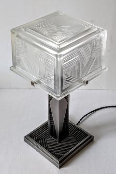 Marius Ernest Sabino French Art Deco Geometric Table Lamp Signed by Sabino pair available  - 4378275