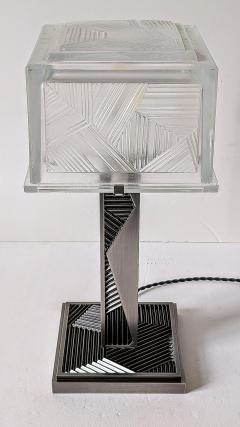  Marius Ernest Sabino French Art Deco Geometric Table Lamp Signed by Sabino pair available  - 4378279