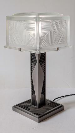  Marius Ernest Sabino French Art Deco Geometric Table Lamp Signed by Sabino pair available  - 4378285