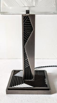  Marius Ernest Sabino French Art Deco Geometric Table Lamp Signed by Sabino pair available  - 4378287