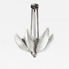  Marius Ernest Sabino French Art Deco Pendant Chandelier Signed Marius Ernest Sabino pair avai  - 4278987