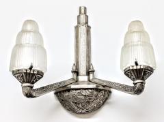  Marius Ernest Sabino French Art Deco Waterfall Wall Sconces Signed by Sabino - 3942001