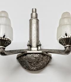 Marius Ernest Sabino French Art Deco Waterfall Wall Sconces Signed by Sabino - 3942003