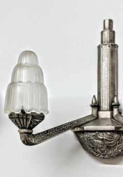  Marius Ernest Sabino French Art Deco Waterfall Wall Sconces Signed by Sabino - 3942004