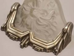  Marius Ernest Sabino Pair of French Art Deco Wall Sconces Signed by Sabino Flower - 3942183